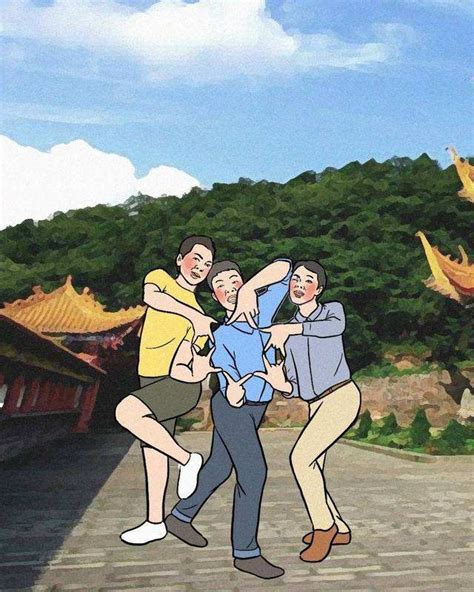 3人拍照